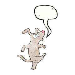 speech bubble textured cartoon dancing dog