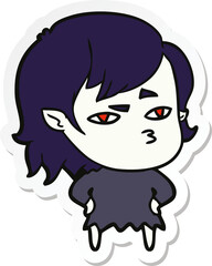 sticker of a cartoon vampire girl