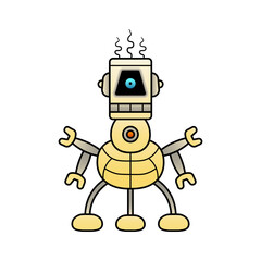 cute vector robot design mascot kawaii