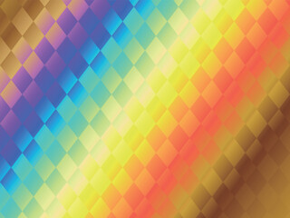 高級感のあるダイヤ模様の背景　横位置　レインボーゴールド