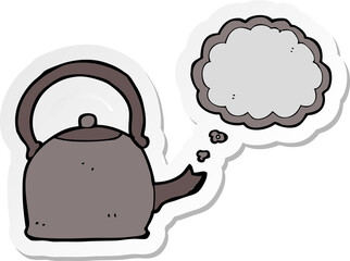 sticker of a cartoon kettle
