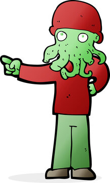 cartoon alien monster man