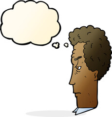 cartoon annoyed man with thought bubble