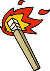 quirky hand drawn cartoon lit torch