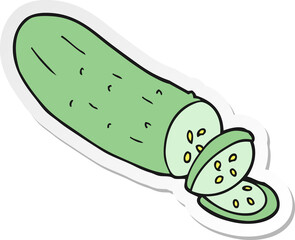 sticker of a cartoon sliced cucumber