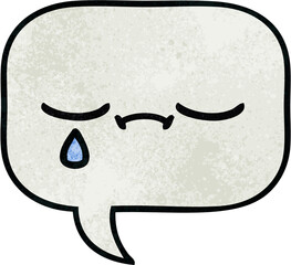 retro grunge texture cartoon speech bubble
