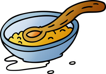 gradient cartoon doodle of a cereal bowl