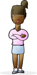 cartoon annoyed woman
