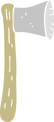 flat color illustration of a cartoon axe
