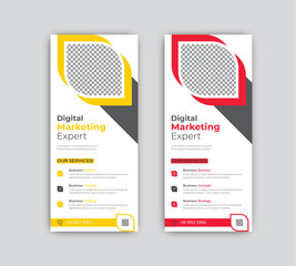 Creative digital marketing agency business rack card or dl flyer template design.