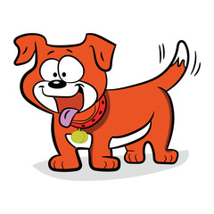 Vector cartoon funny  dog