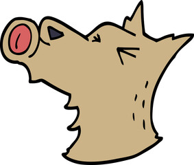 cartoon doodle howling dog