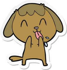 sticker of a cute cartoon dog