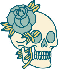 skull and rose graphic