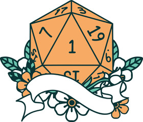 natural one d20 dice roll illustration