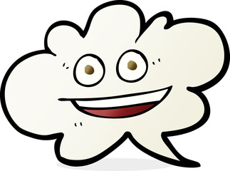 cartoon cloud speech bubble with face