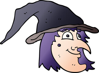 cartoon doodle happy witch