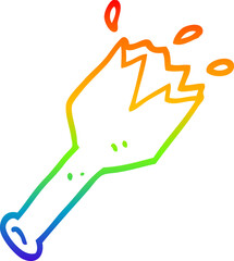 rainbow gradient line drawing cartoon  smashed glass bottle