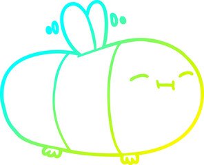 cold gradient line drawing happy cartoon bee