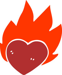 cartoon doodle flaming heart © lineartestpilot