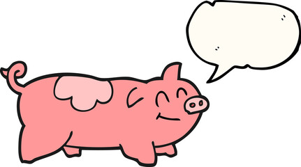 speech bubble cartoon pig