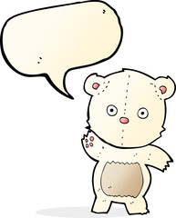 Obraz na płótnie Canvas cute cartoon polar bear with speech bubble