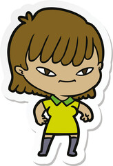 sticker of a cartoon woman