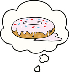 cartoon donut and thought bubble