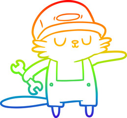 rainbow gradient line drawing cartoon cat builder