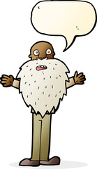 cartoon bearded old man with speech bubble