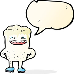 cartoon bad tooth with speech bubble