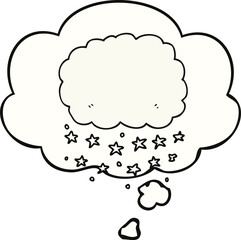cartoon rain cloud and thought bubble