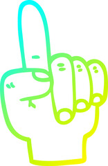cold gradient line drawing cartoon pointing hand