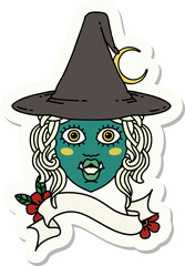 half orc witch character face sticker