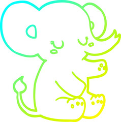 Obraz premium cold gradient line drawing cartoon elephant