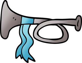 cartoon doodle metal trumpet