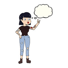 thought bubble cartoon rock girl