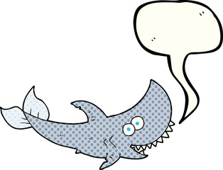 comic book speech bubble cartoon shark