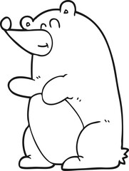 black and white cartoon bear