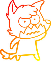 warm gradient line drawing cartoon annoyed fox