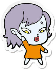 sticker of a cute cartoon vampire girl
