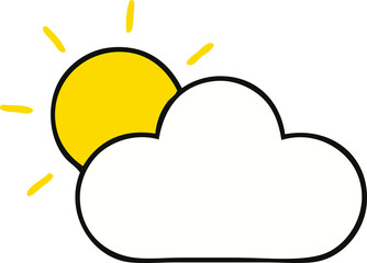 cute cartoon sunshine and cloud