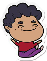 sticker of a cartoon friendly man