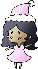 christmas gradient cartoon of kawaii girl