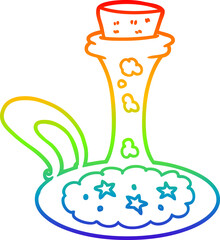 rainbow gradient line drawing cartoon magic potion