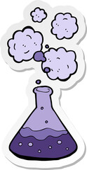 sticker of a cartoon science chemicals