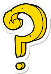 sticker of a cartoon question mark