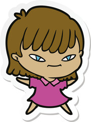 sticker of a cartoon woman
