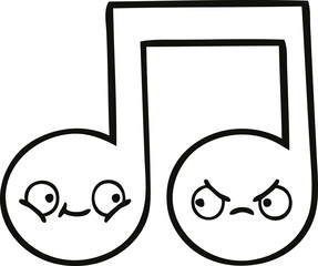 line drawing cartoon musical note
