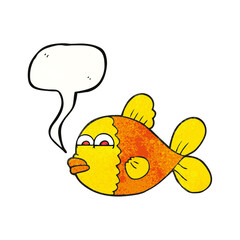 speech bubble textured cartoon fish